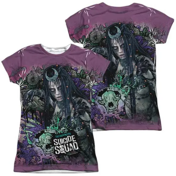 Front/Back Junior Fit - Suicide Squad - Enchantress Psychedelic Cartoon All Over 1