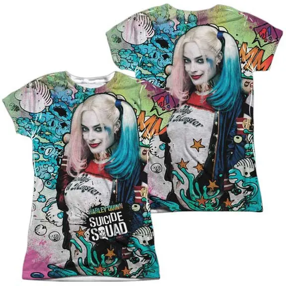 Suicide Squad Psychedelic Cartoon (Front Back Print) Juniors Sublimation Shirt 1