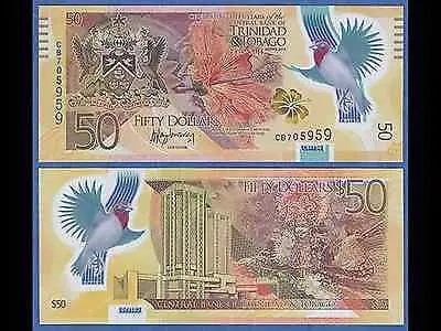 Trinidad And Tobago 50 Dollars New 2014 Polymer Commemorative Uncirculated. 1