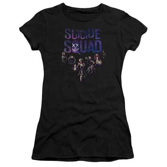Womans: Suicide Squad - Suicide Group Smile Black T-Shirt 100% Cotton Sizes M 1