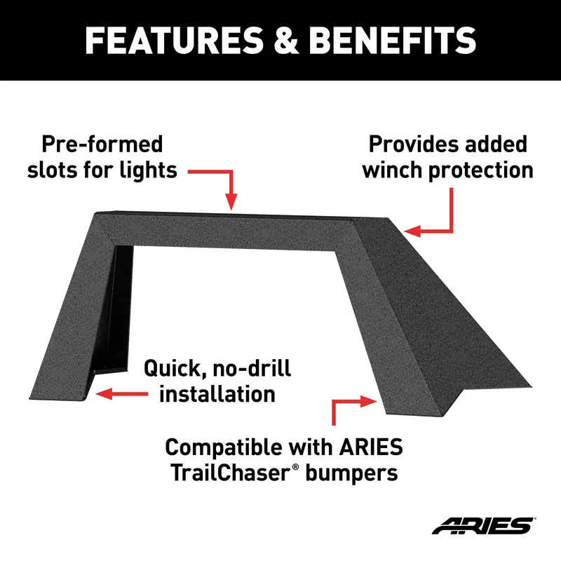 Aries Trailchaser Angular Brush Guard – Aluminum Front Bumper For Jeep Wrangler 2