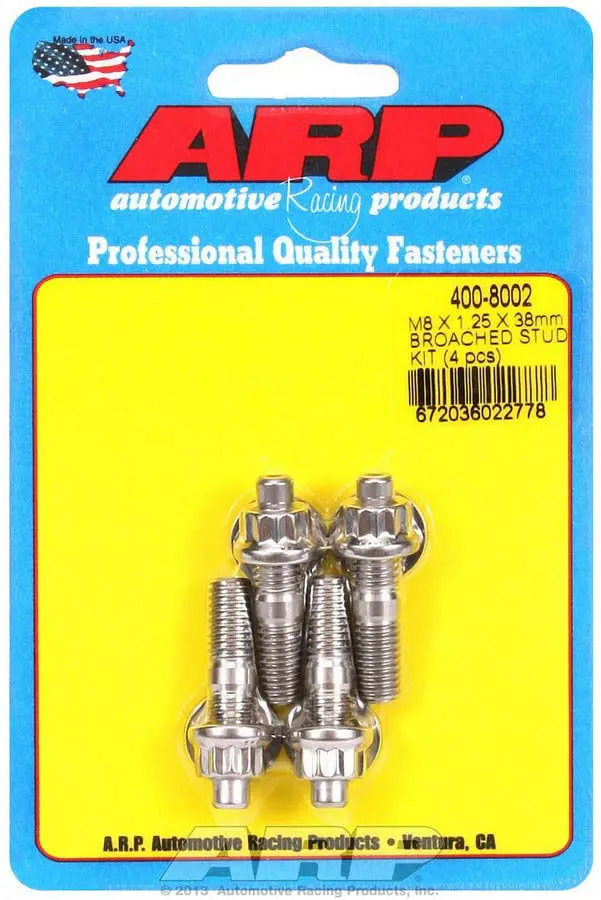 Arp 400-8002 Stainless Steel M8 X 1.25 X 38Mm Stud Kit (4-Piece) 1