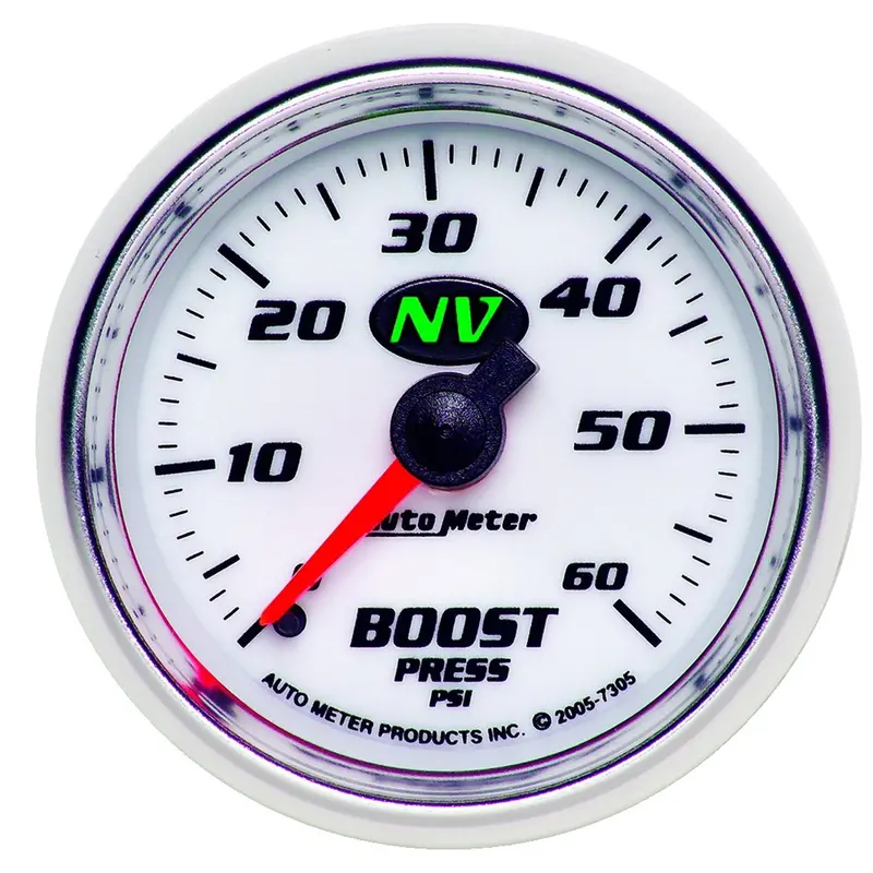 Autometer 7305 Mechanical Boost Gauge – 2-1/16", 60 Psi, Nv Mounting 1