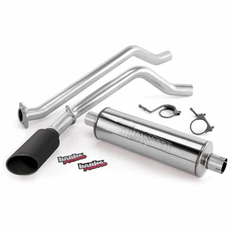 Banks Power 48344-B Monster Exhaust System – Single Side Exit With Stainless Steel And Black Tip (2007–2008 Chevrolet V8 Trucks) 1