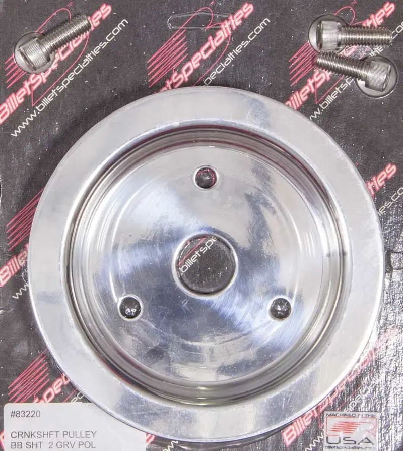 Billet Specialties 83220 Polished Big Block Chevy Dual-Groove Crank Pulley 1