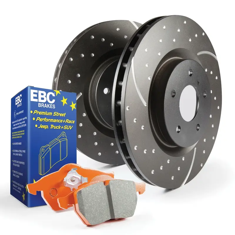 Ebc S8Kf1119 Brake Kit – Orangestuff Pads With Gd Drilled & Slotted Rotors 1