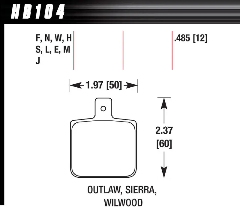 Hawk Brake Hb104J485 Race-Derived Brake Pad Set For Wilwood Dynalite Dr97 Calipers 1