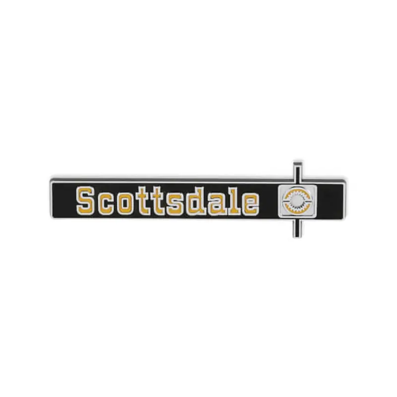Holley 05-186 Dashboard Emblem; Black/Yellow; Incl. All Factory Mounting Points; Scottsdale; 1