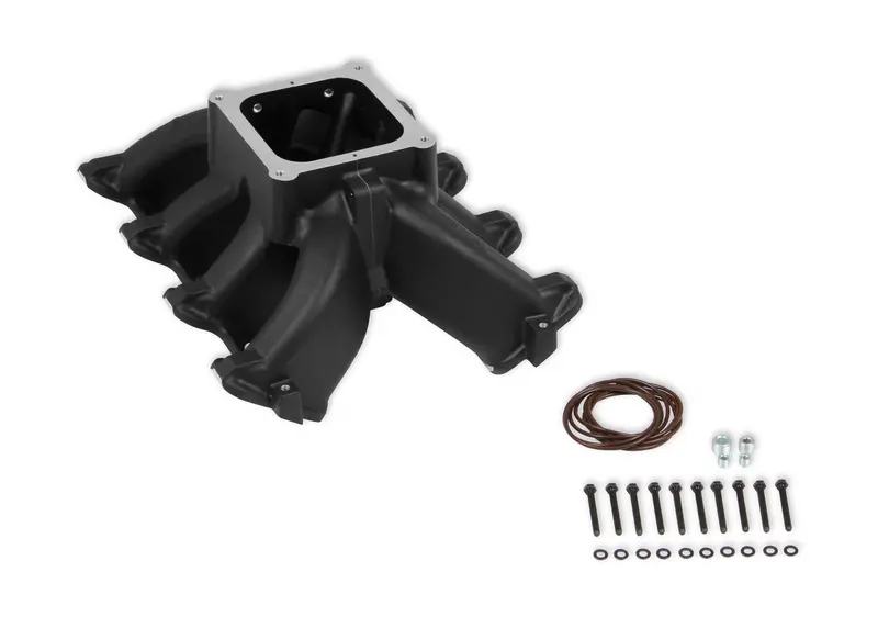 Holley 300-295Bk Race-Dedicated Dual-Plane Intake Manifold – Aluminum, Black Finish 1