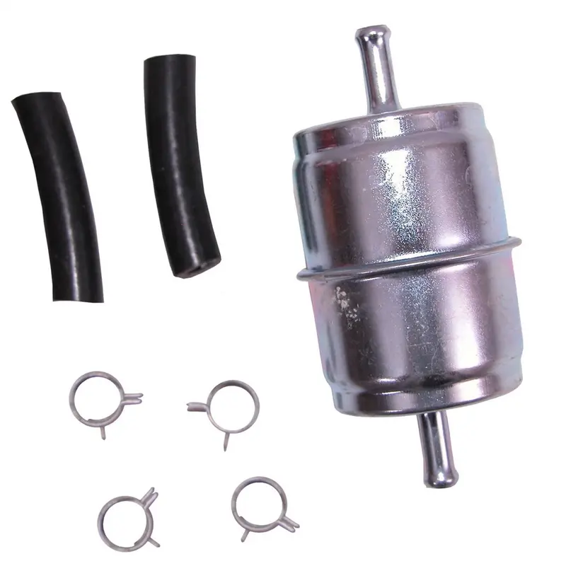 Omix-Ada 17718.01 In-Line Fuel Filter Kit With Hose And Clamps – Single-Outlet Design 1