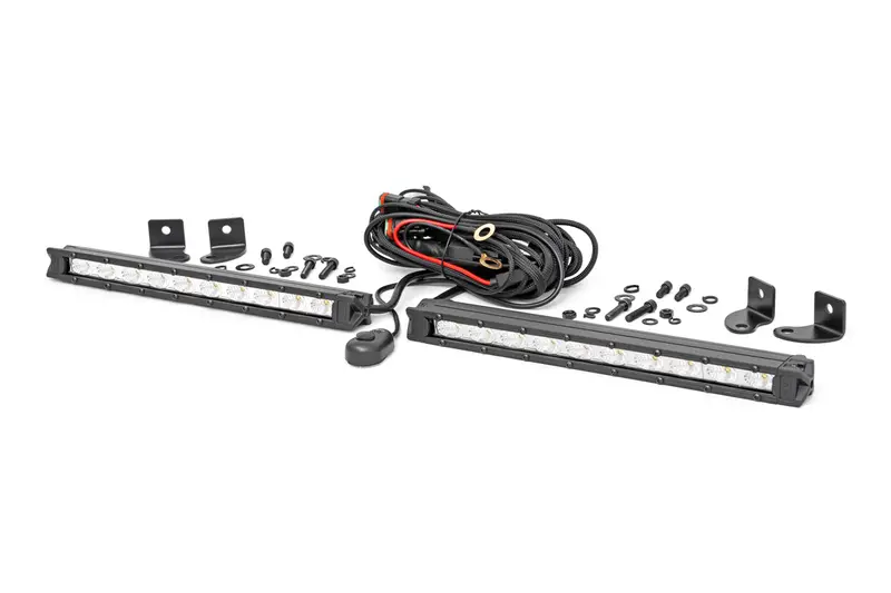 Rough Country 70410A Dual 10-Inch Slimline Led Light Bars — Chrome Housing, Cree Leds 1