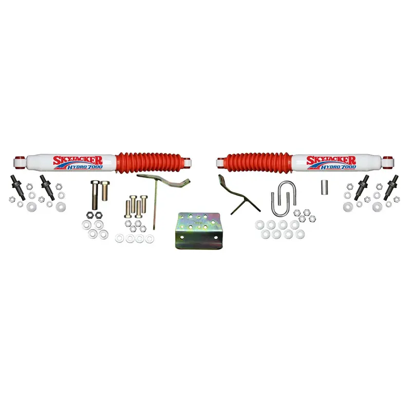 Skyjacker Dual Hydro 7000 Steering Stabilizer Kit – Model 7239 With Red Boots & Mounting Hardware 1