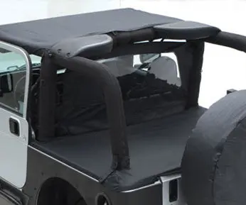 Smittybilt 731015 Tonneau Cover For Oem Soft Top – Channel-Mount Design, Yj Wrangler (1992–1995), Black Denim 1