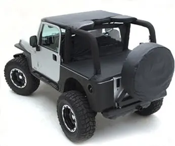 Smittybilt 731015 Tonneau Cover For Oem Soft Top – Channel-Mount Design, Yj Wrangler (1992–1995), Black Denim 2