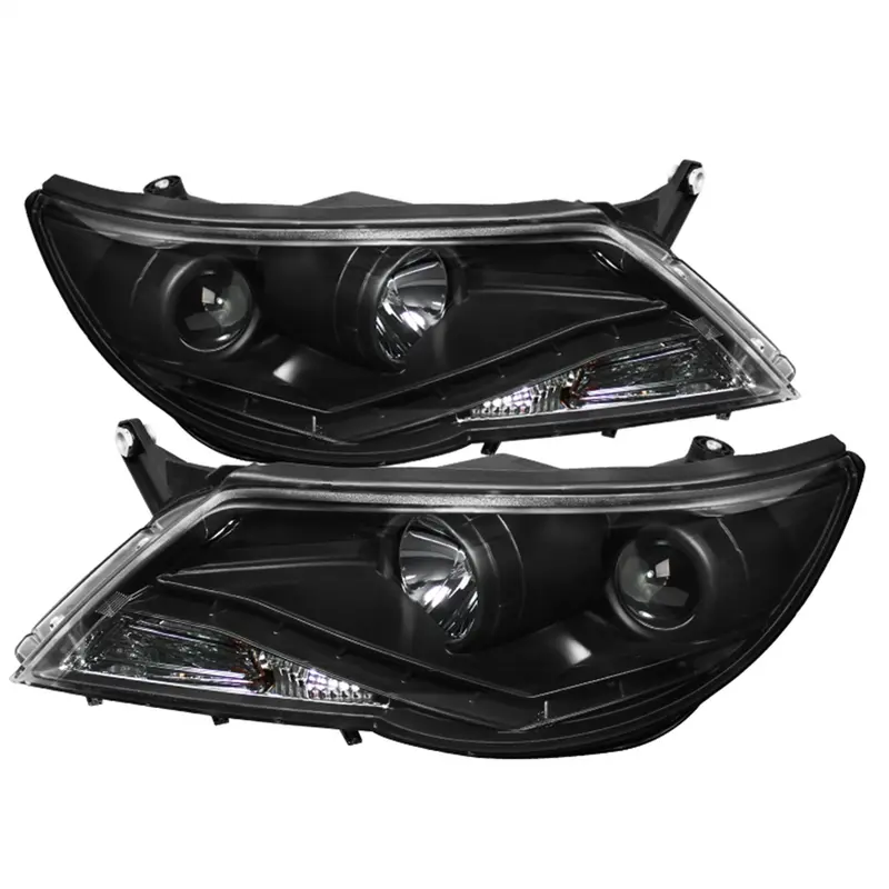 Spyder Auto Led Drl Projector Headlight Pair – Black Housing With Integrated Bulbs (Model 5042651) 1