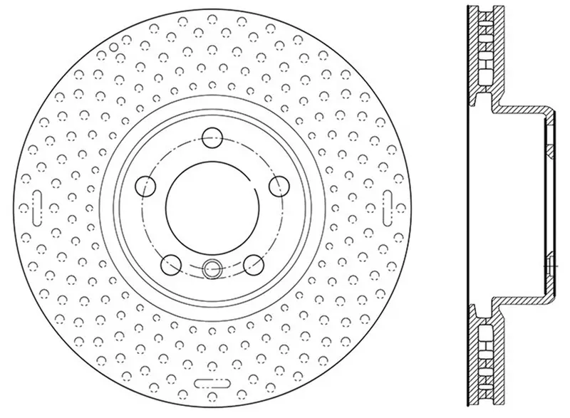 Stoptech 127.34140L Sport Brake Rotor – Front Left, Drilled & Slotted Design 1
