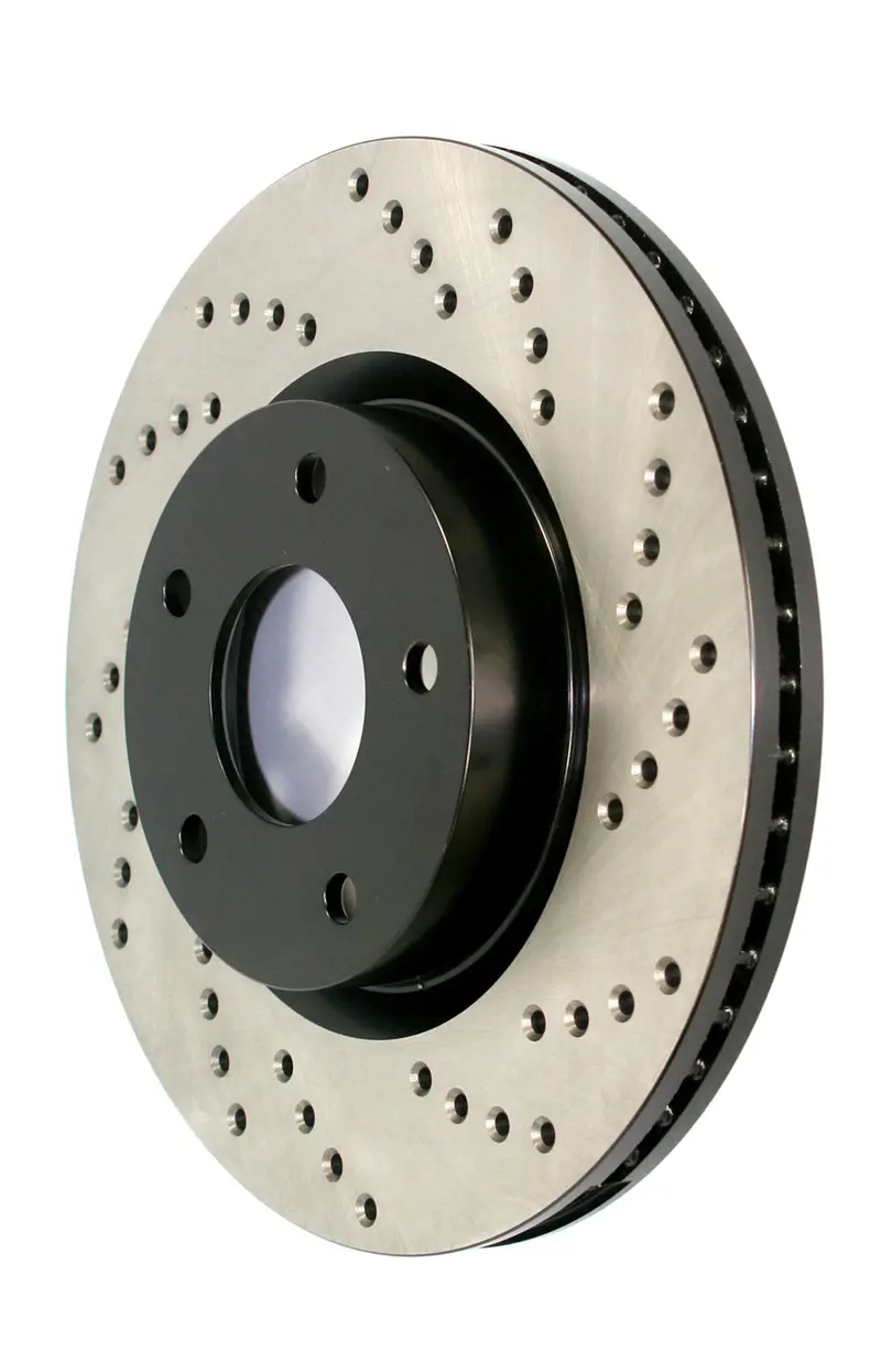 Stoptech 128.38011Cl Cryo-Treated Sport Rear Left Brake Rotor – Cross-Drilled 1
