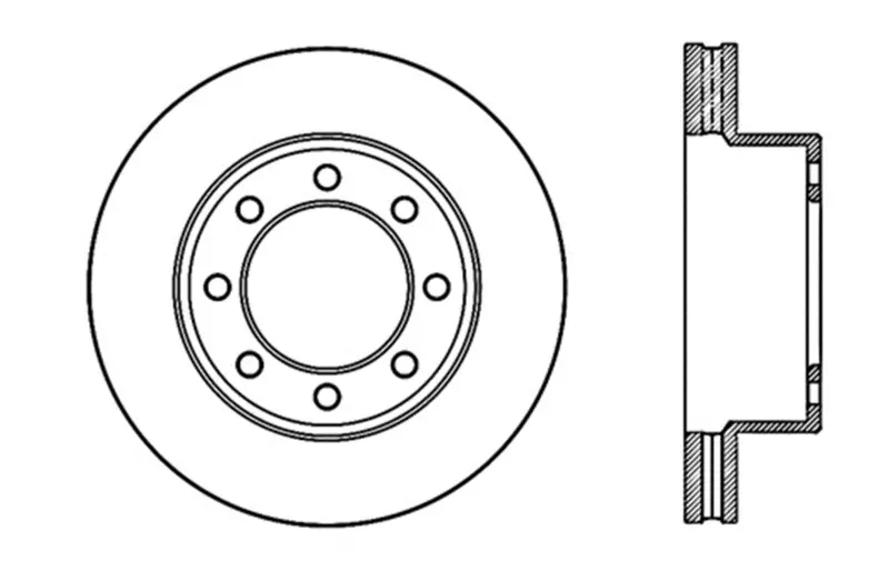 Stoptech 128.67072R Sport Front Right Cross-Drilled Brake Rotor 2