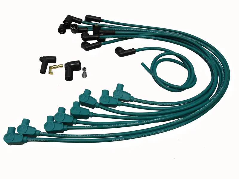 Taylor Cable 76827 8Mm Spiro-Pro Race Ignition Wire — Teal Socket Style 1