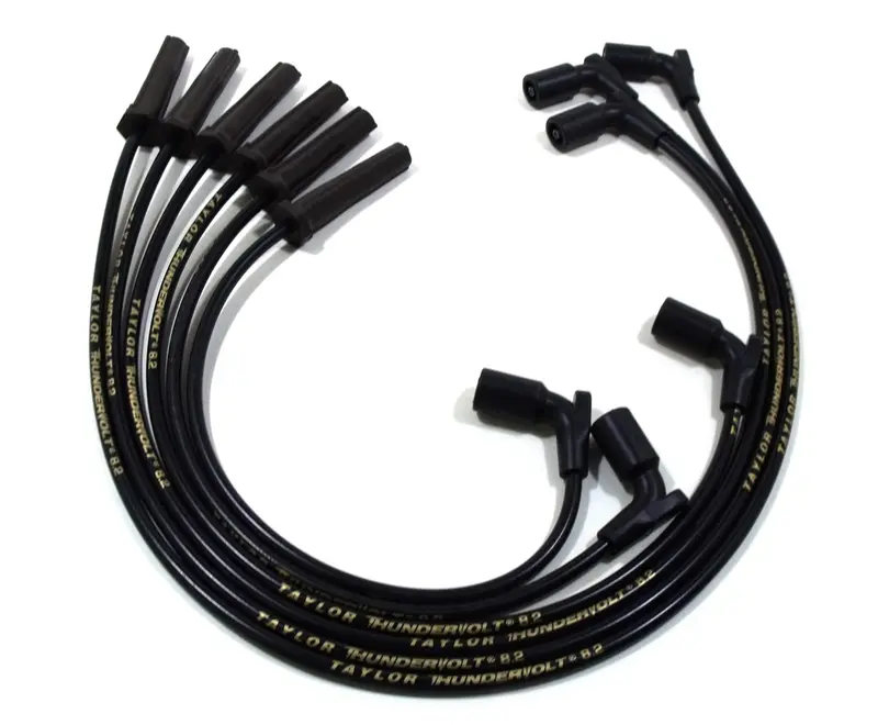 Taylor Cable 82047 Thundervolt 8.2Mm Ignition Wire Set; Black; Stock; 9.5 In.; Oe Spark Plug Boot; 1