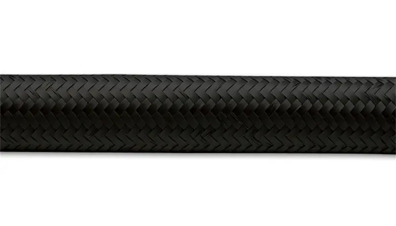 Vibrant Performance 11998 Black Nylon-Braided -8An Flex Hose – 50 Ft Roll, 0.44" Id 1