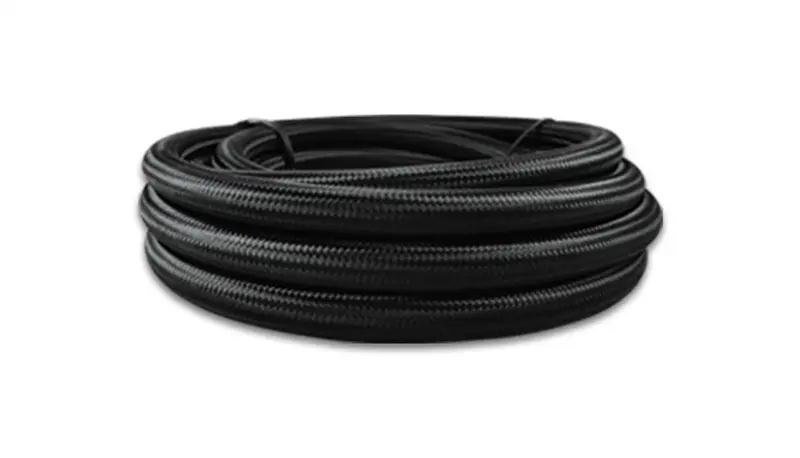 Vibrant Performance 18966 Nylon Braided Flex Hose; 10Ft Roll; Black; With Ptfe Liner; An Size: -6; 1