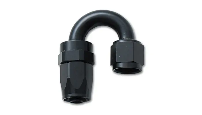 Vibrant Performance 21808 -8An 180° Aluminum Hose End Fitting – 6061 Anodized Black 1