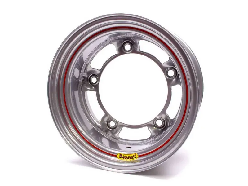 Bassett Racing 58Sr5S 15X8 Inch Silver Spun Finish Wheel – 5-Lug Pattern 1